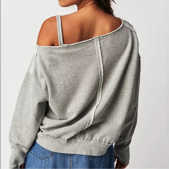 NWT Free People On The Edge Pullover Gray Size XL - Picture 3 of 5